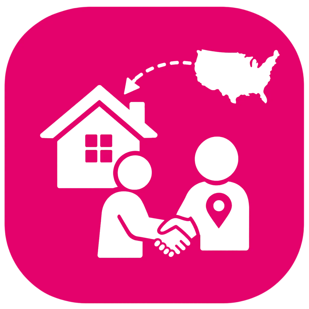 Local Louisville buyer icon connecting out-of-state homeowner with Kentucky property and remote sale support